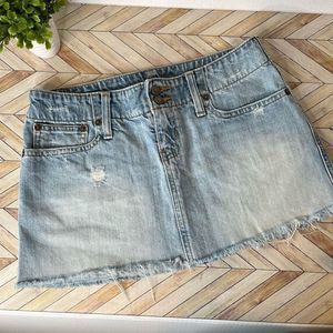 Abercrombie & Fitch | mini denim y2k jean skirt distressed denim